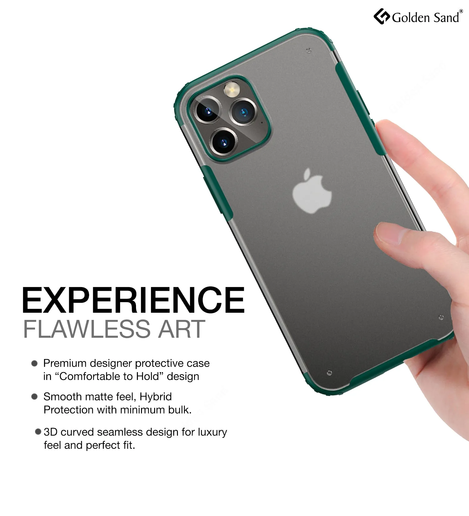 Rugged Frosted Series Semi Transparent PC Shock Proof Slim Back Cover for Apple iPhone 12 Pro Max, Green
