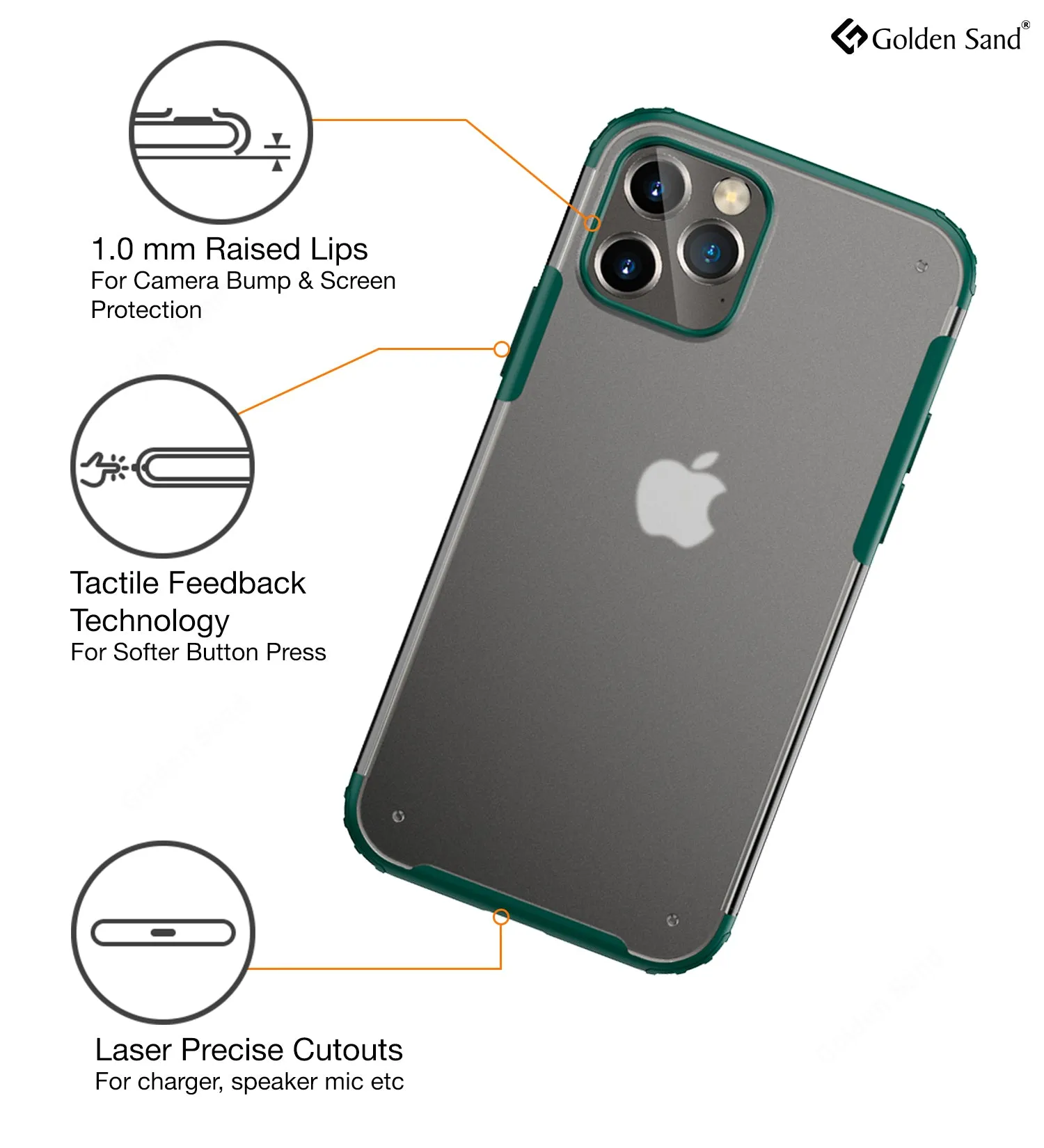 Rugged Frosted Series Semi Transparent PC Shock Proof Slim Back Cover for Apple iPhone 12 Pro Max, Green