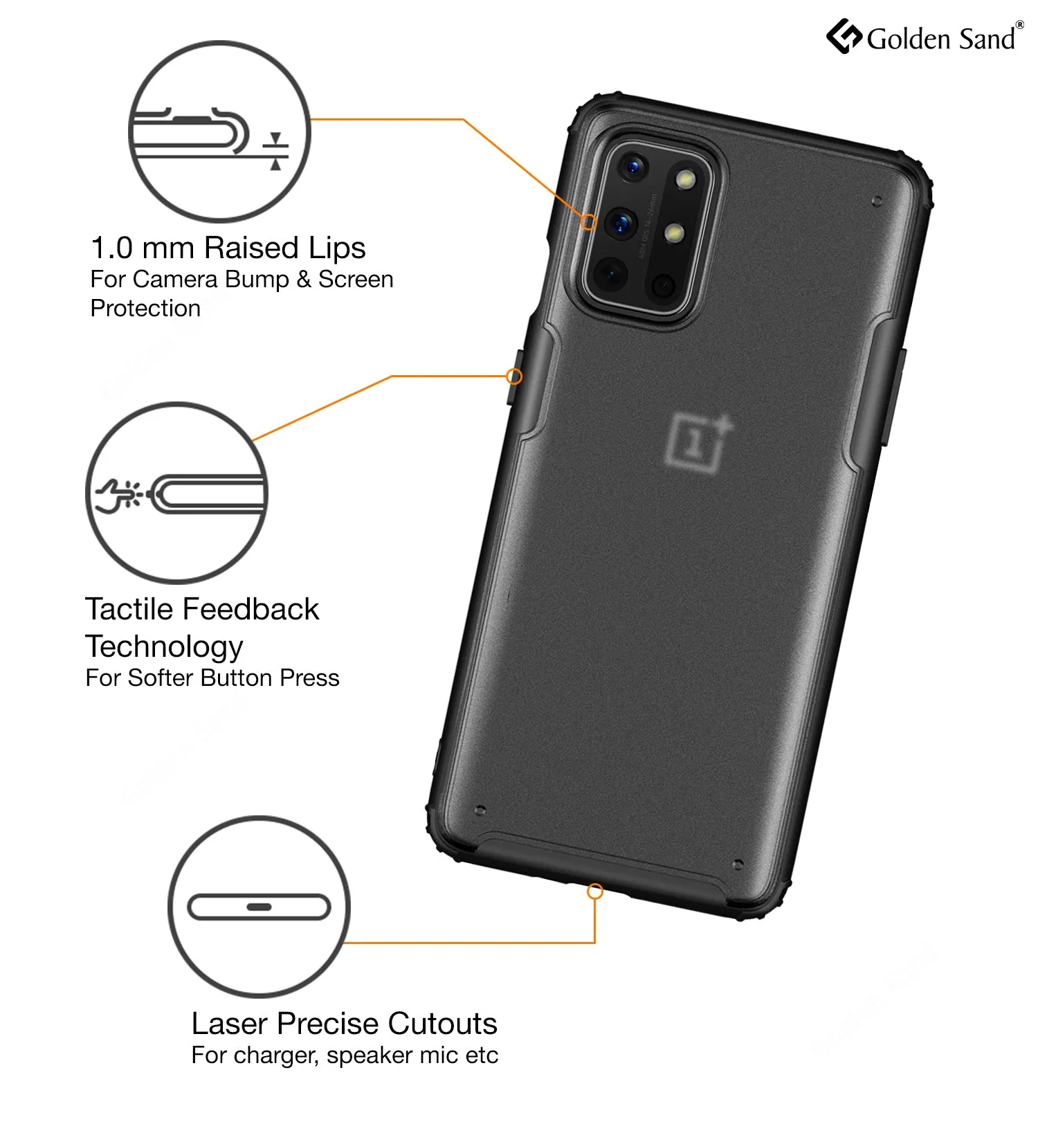 Rugged Frosted Series Semi Transparent PC Shock Proof Slim Back Cover for OnePlus 8T, One Plus 9R, Black