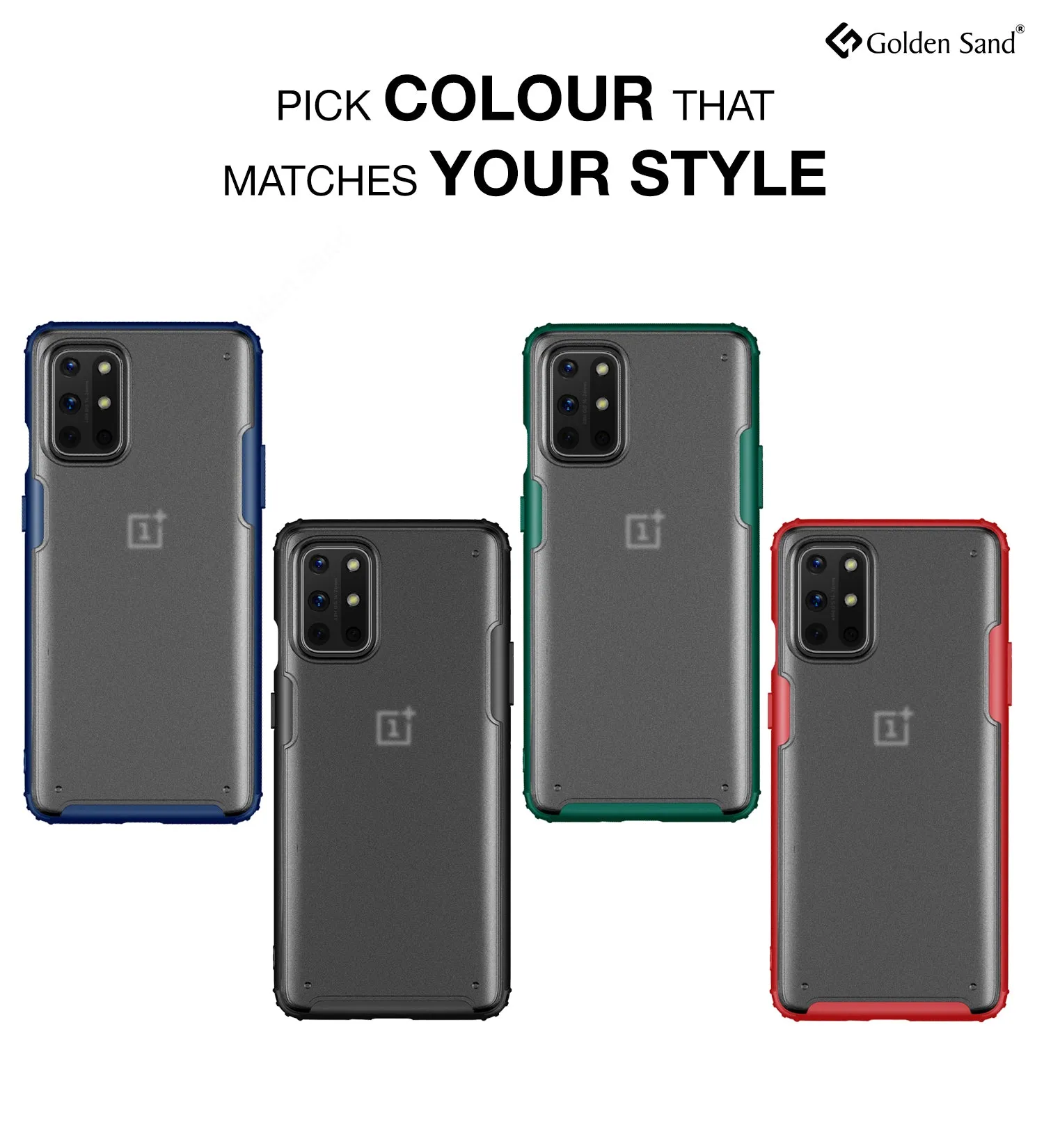 Rugged Frosted Series Semi Transparent PC Shock Proof Slim Back Cover for OnePlus 8T, One Plus 9R, Black