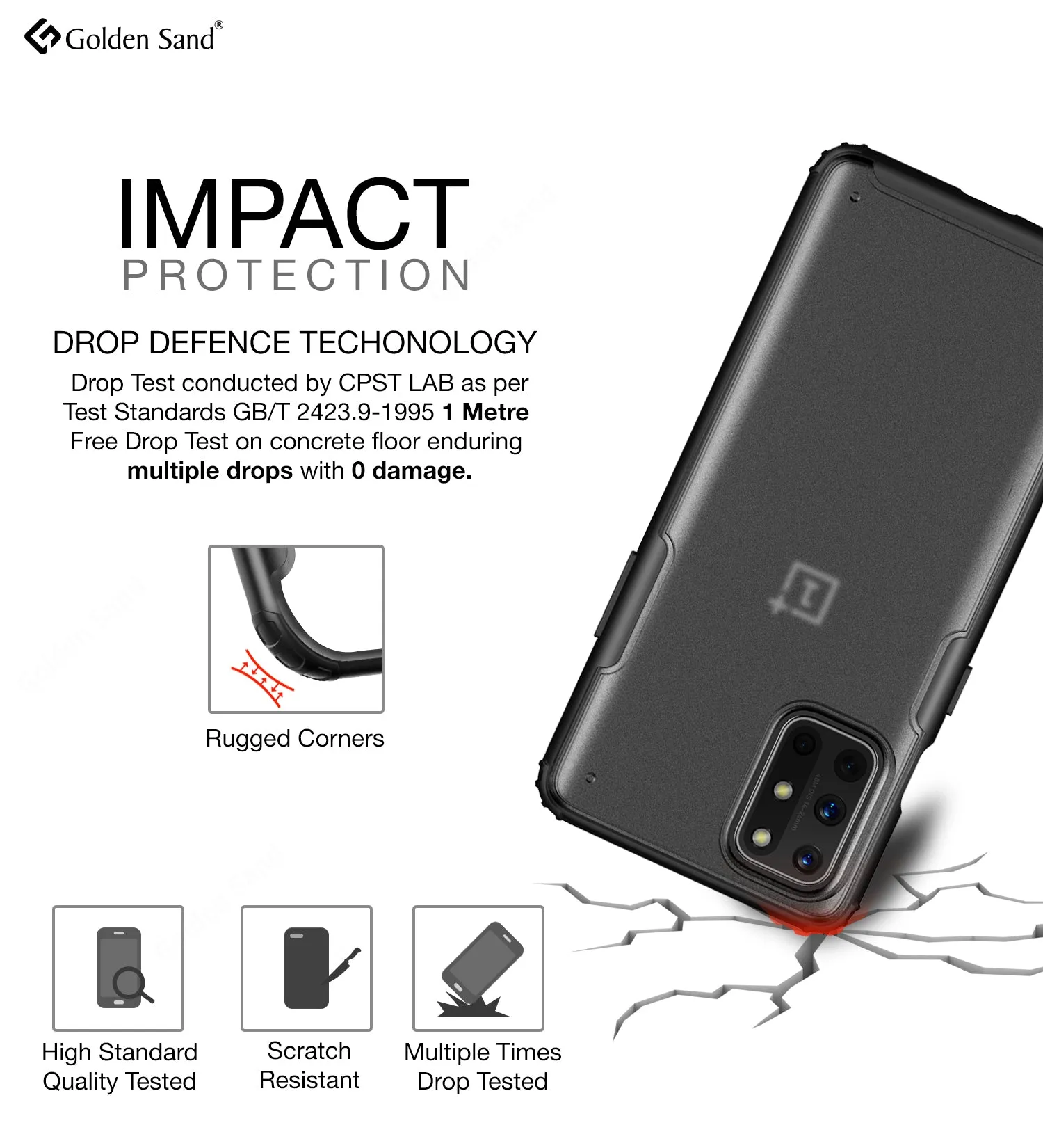 Rugged Frosted Series Semi Transparent PC Shock Proof Slim Back Cover for OnePlus 8T, One Plus 9R, Black