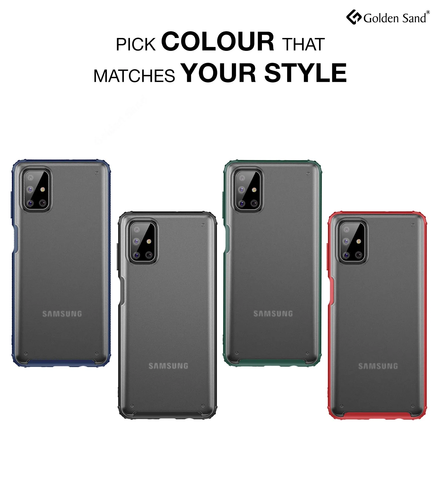 Rugged Frosted Series Semi Transparent PC Shock Proof Slim Back Cover for Samsung Galaxy M51, Red