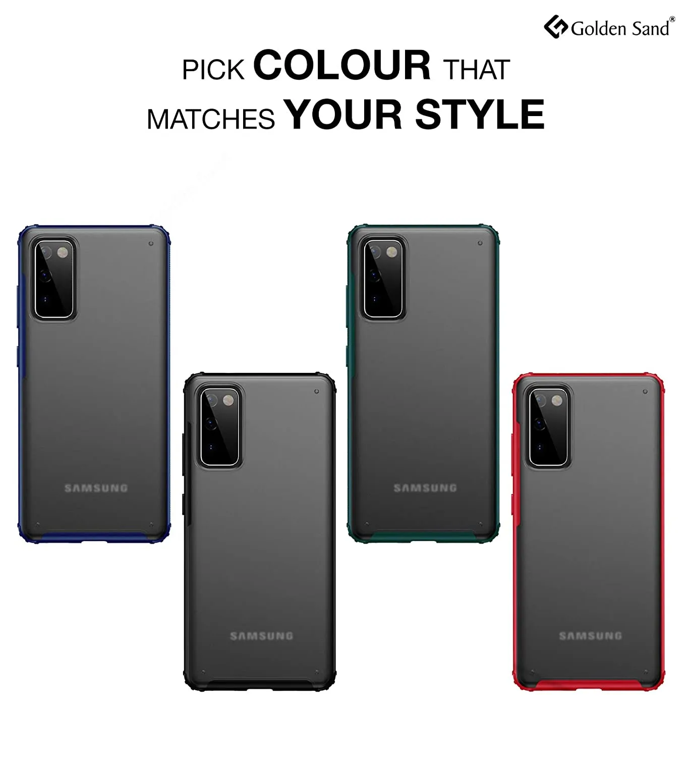 Rugged Frosted Series Semi Transparent PC Shock Proof Slim Back Cover for Samsung Galaxy S20 FE, Samsung Galaxy S20 FE 5G, Black