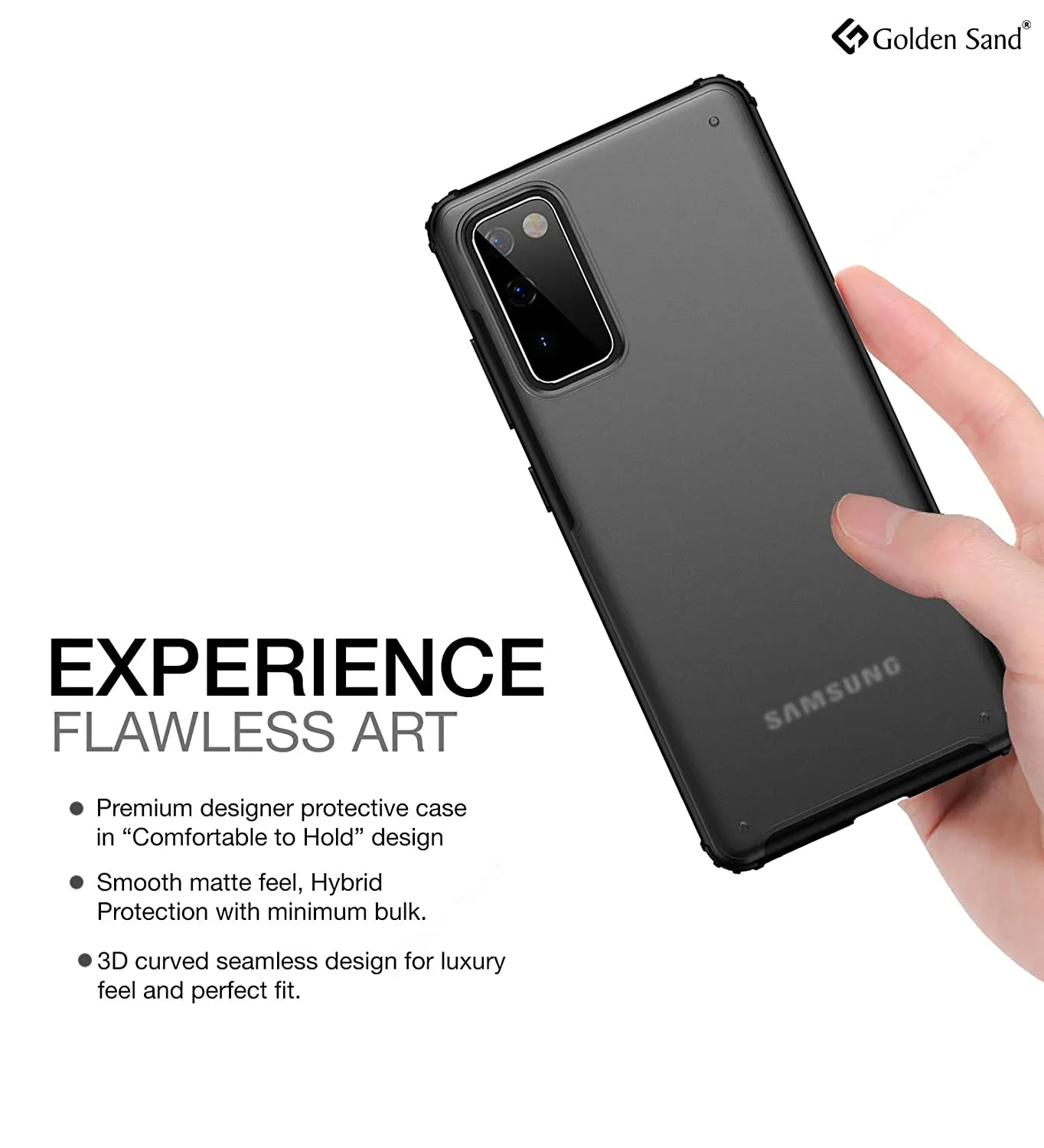 Rugged Frosted Series Semi Transparent PC Shock Proof Slim Back Cover for Samsung Galaxy S20 FE, Samsung Galaxy S20 FE 5G, Black