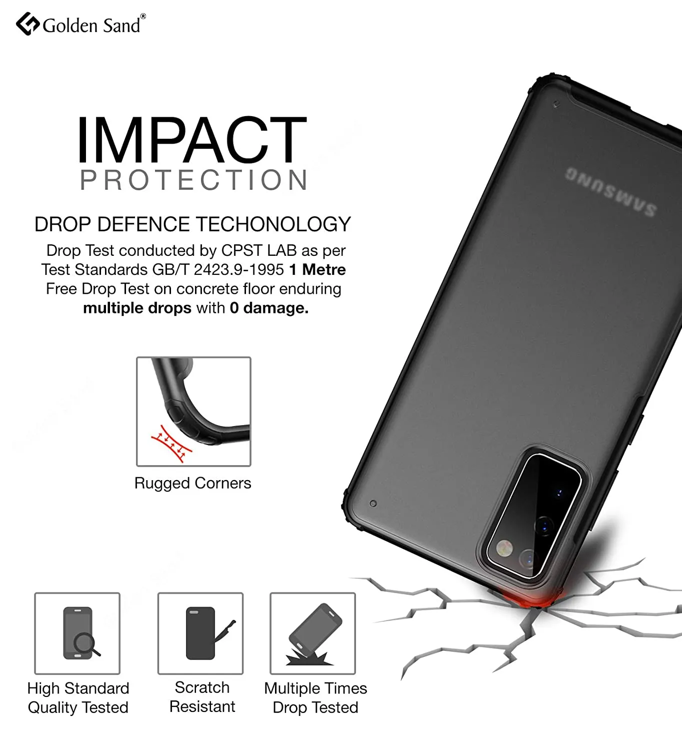Rugged Frosted Series Semi Transparent PC Shock Proof Slim Back Cover for Samsung Galaxy S20 FE, Samsung Galaxy S20 FE 5G, Black