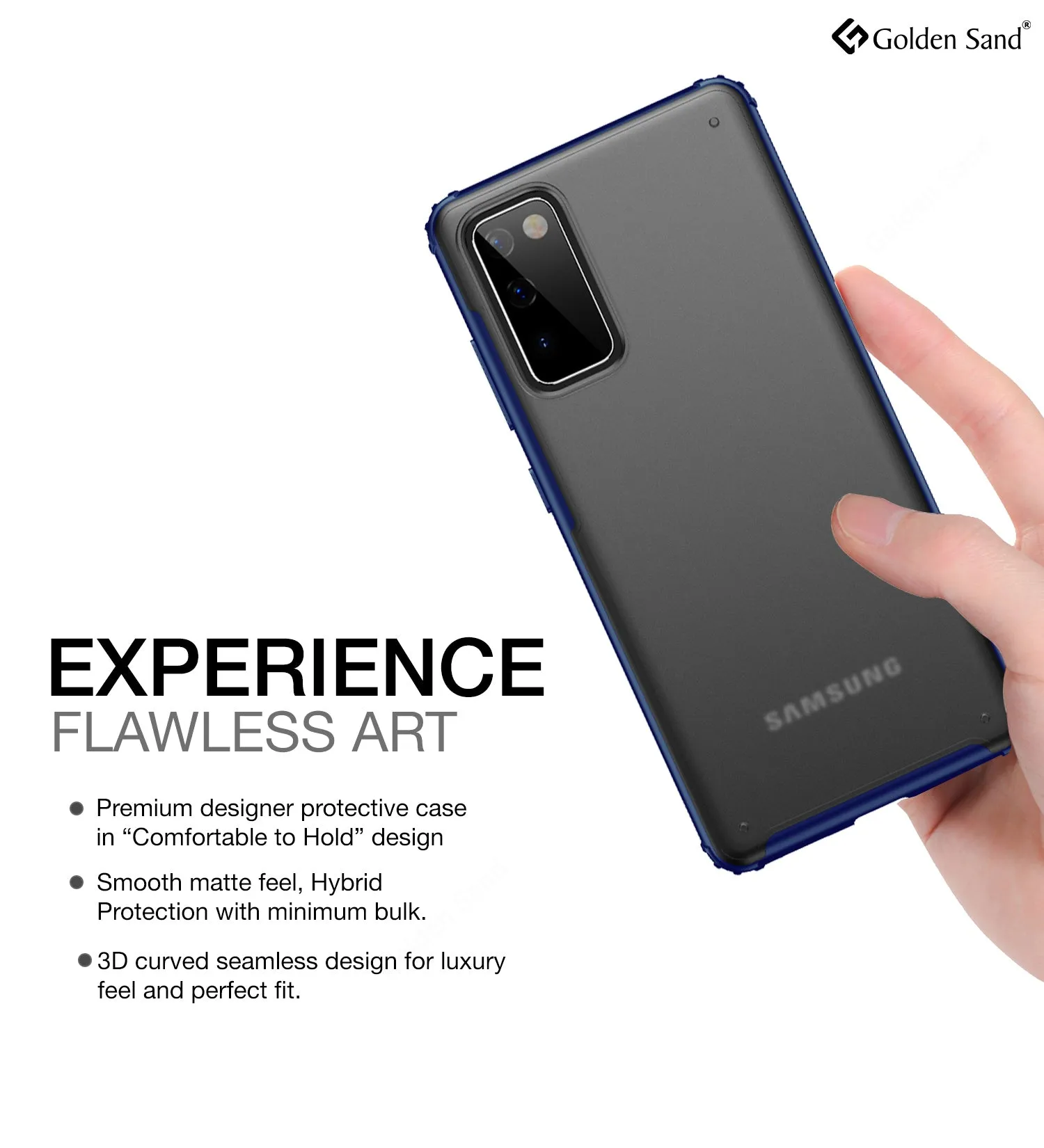 Rugged Frosted Series Semi Transparent PC Shock Proof Slim Back Cover for Samsung Galaxy S20 FE, Samsung Galaxy S20 FE 5G, Blue