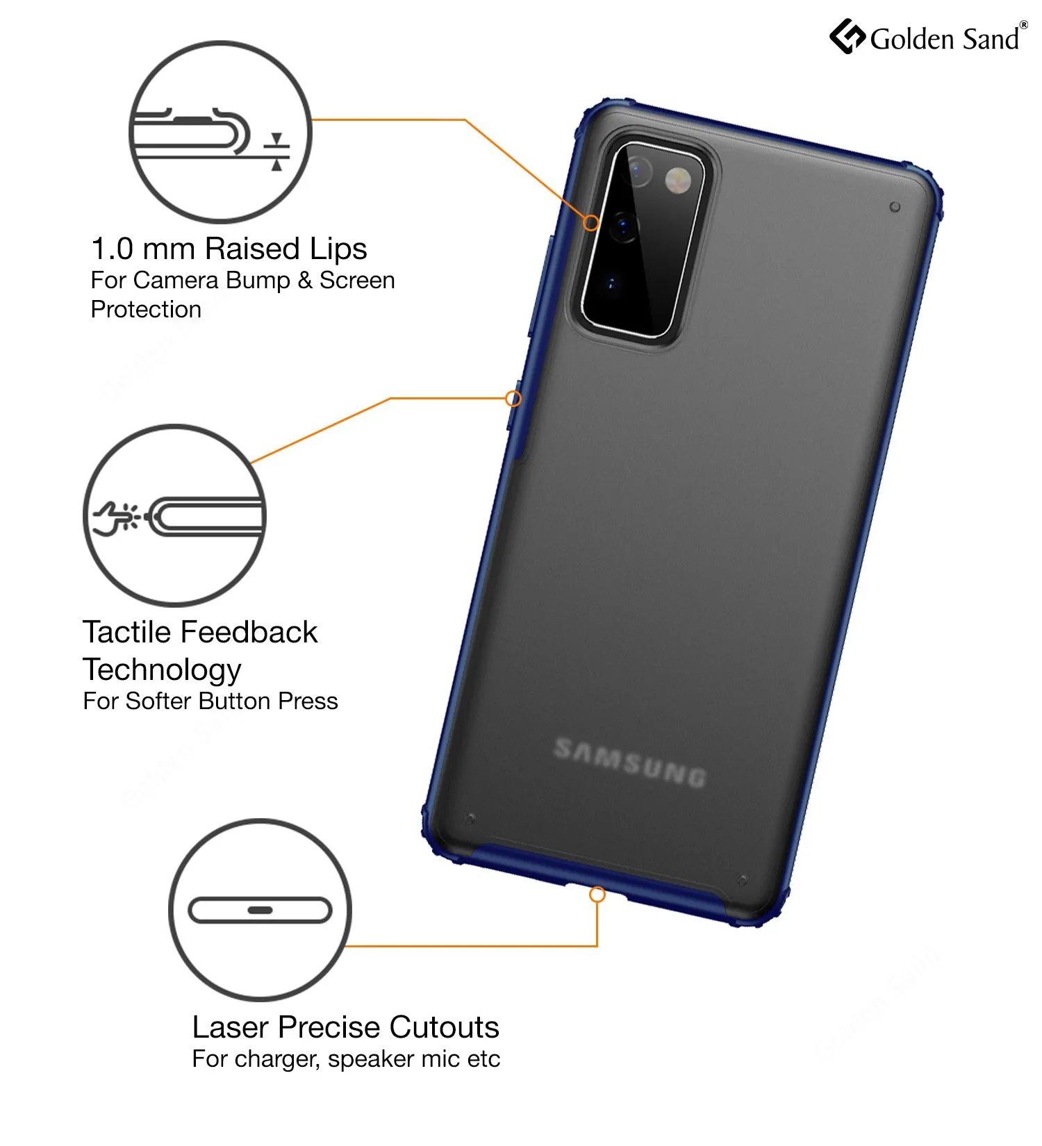 Rugged Frosted Series Semi Transparent PC Shock Proof Slim Back Cover for Samsung Galaxy S20 FE, Samsung Galaxy S20 FE 5G, Blue