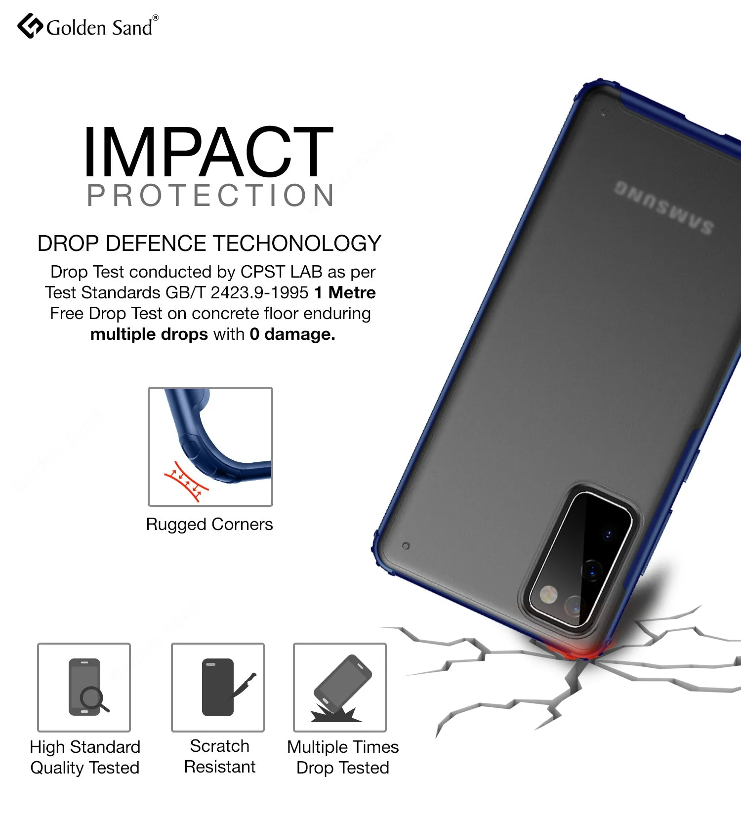 Rugged Frosted Series Semi Transparent PC Shock Proof Slim Back Cover for Samsung Galaxy S20 FE, Samsung Galaxy S20 FE 5G, Blue