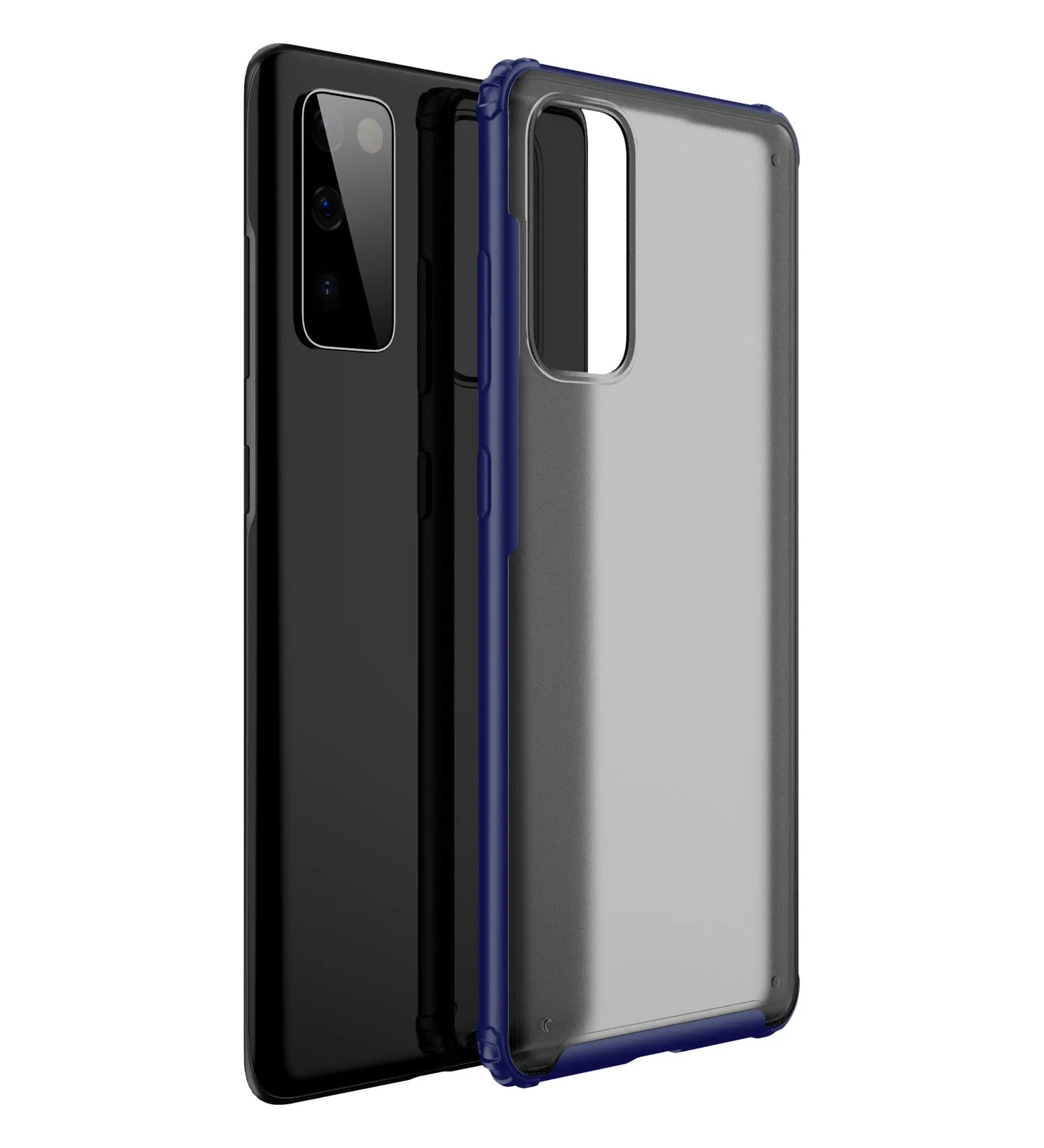 Rugged Frosted Series Semi Transparent PC Shock Proof Slim Back Cover for Samsung Galaxy S20 FE, Samsung Galaxy S20 FE 5G, Blue