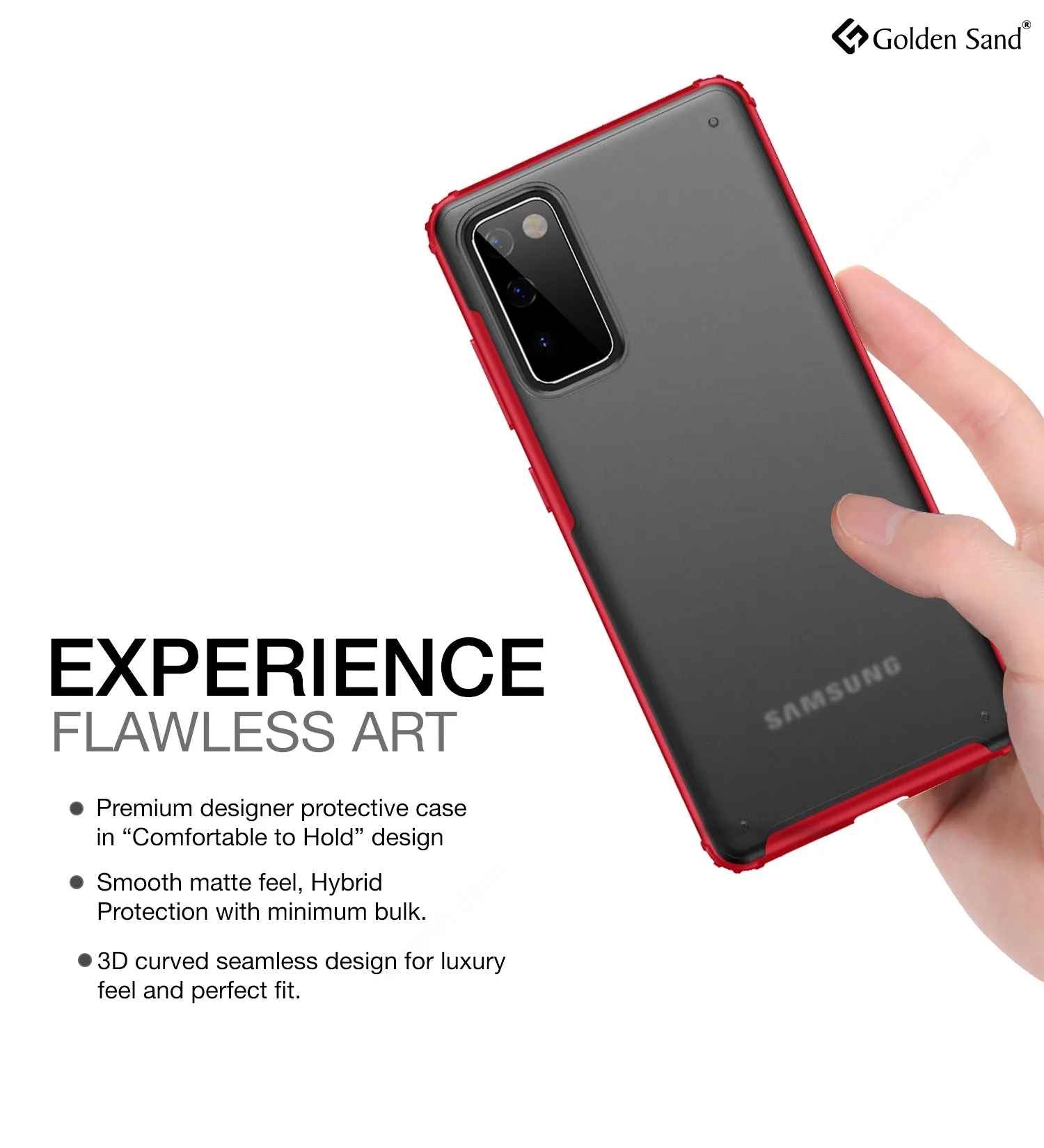 Rugged Frosted Series Semi Transparent PC Shock Proof Slim Back Cover for Samsung Galaxy S20 FE, Samsung Galaxy S20 FE 5G, Red