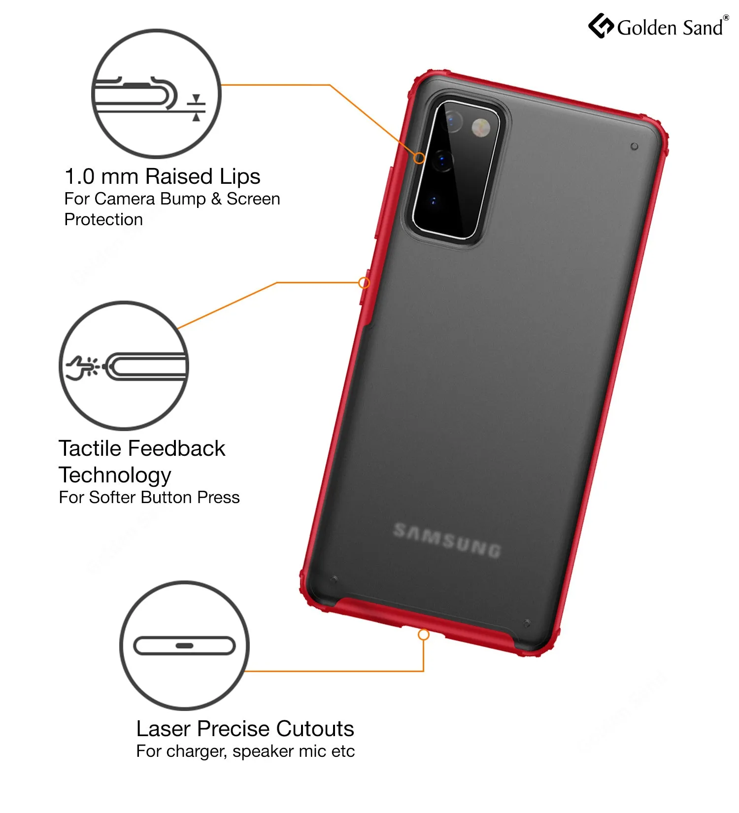 Rugged Frosted Series Semi Transparent PC Shock Proof Slim Back Cover for Samsung Galaxy S20 FE, Samsung Galaxy S20 FE 5G, Red