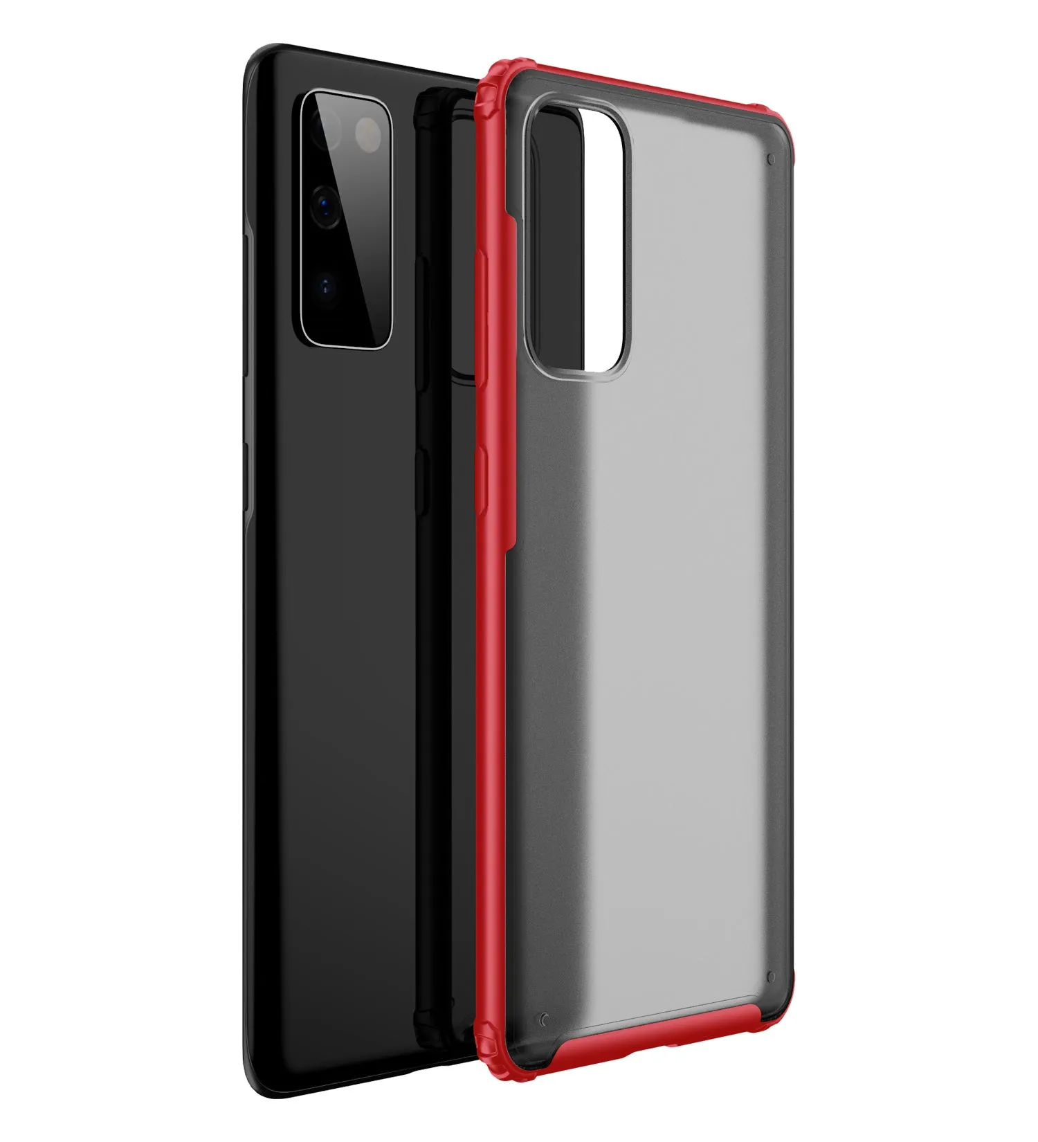 Rugged Frosted Series Semi Transparent PC Shock Proof Slim Back Cover for Samsung Galaxy S20 FE, Samsung Galaxy S20 FE 5G, Red