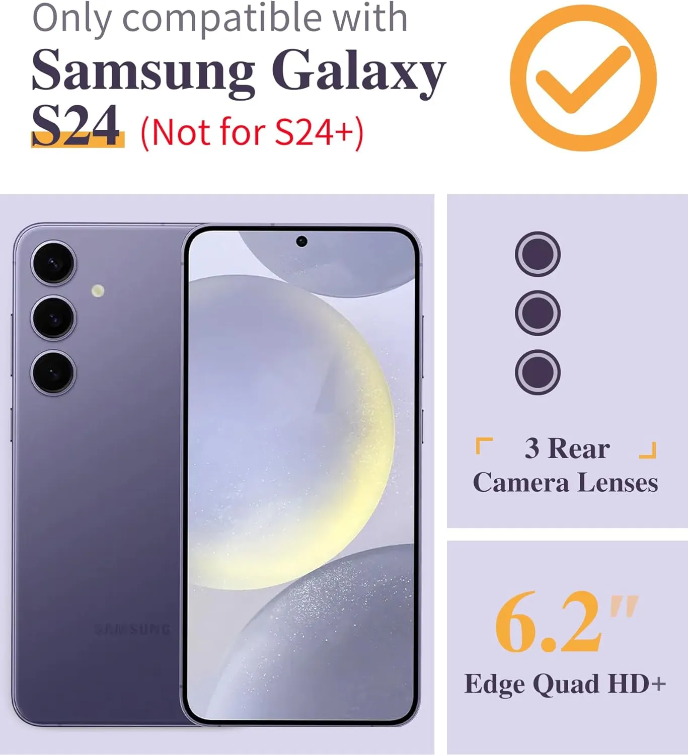Samsung Galaxy S24 Case Floral Screen Protector & Camera Lens Protector Phone Cover