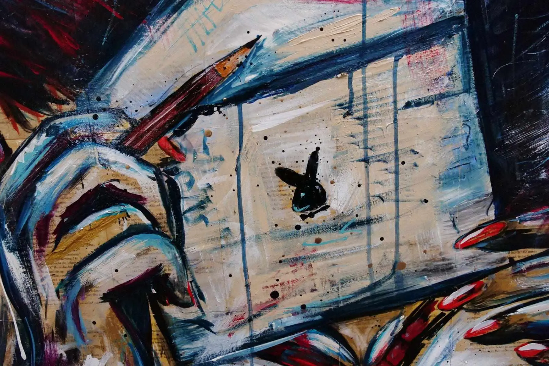 Secret Admirer 120cm x 150cm Playboy Urban Pop Book Club Painting (SOLD)