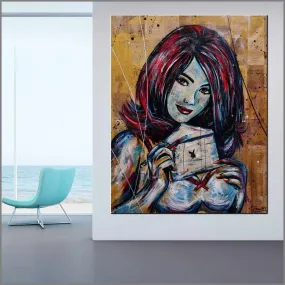 Secret Admirer 120cm x 150cm Playboy Urban Pop Book Club Painting (SOLD)