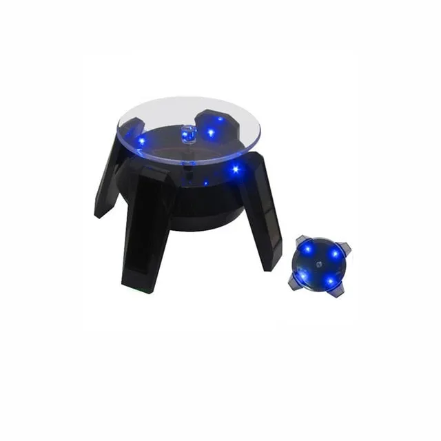 Solar and Battery Power 360 Degree Rotating Display Stand With Led Light