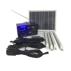 Solar Powered Portable 10w with 4 LED Tube Lights and Radio Solar Lighting Direct