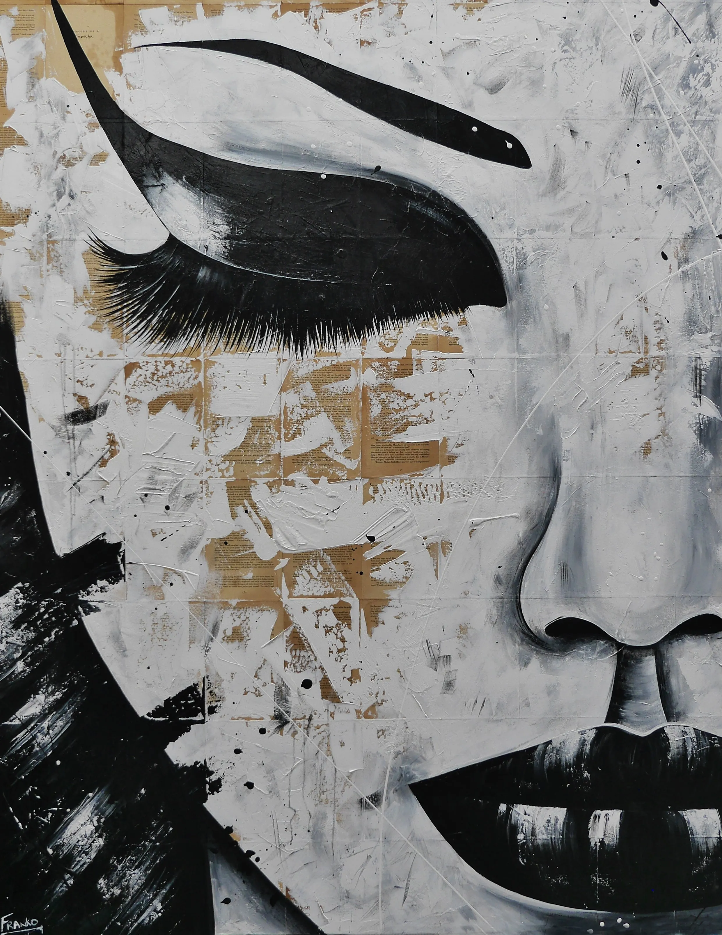 Solitude and Grace 140cm x 180cm Geisha Abstract Realism Book Club Painting (SOLD)