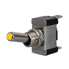 Switch Flick On/Off Metal Dolly Amber LED 12/24 volt Bg1