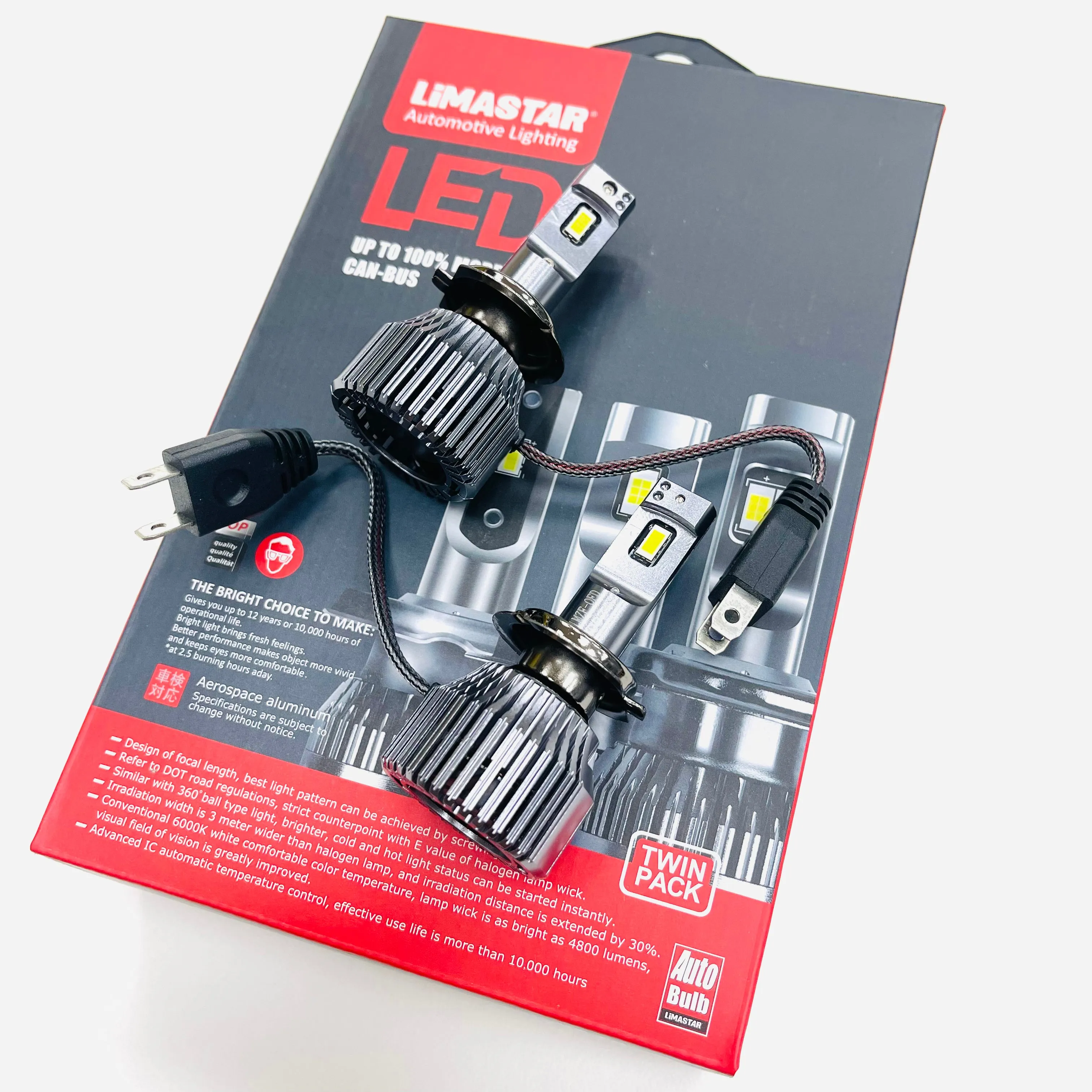 T6 LED DRL Headlights V3 Black Edition With LED 6000k Dipped / Full Beam Bulbs