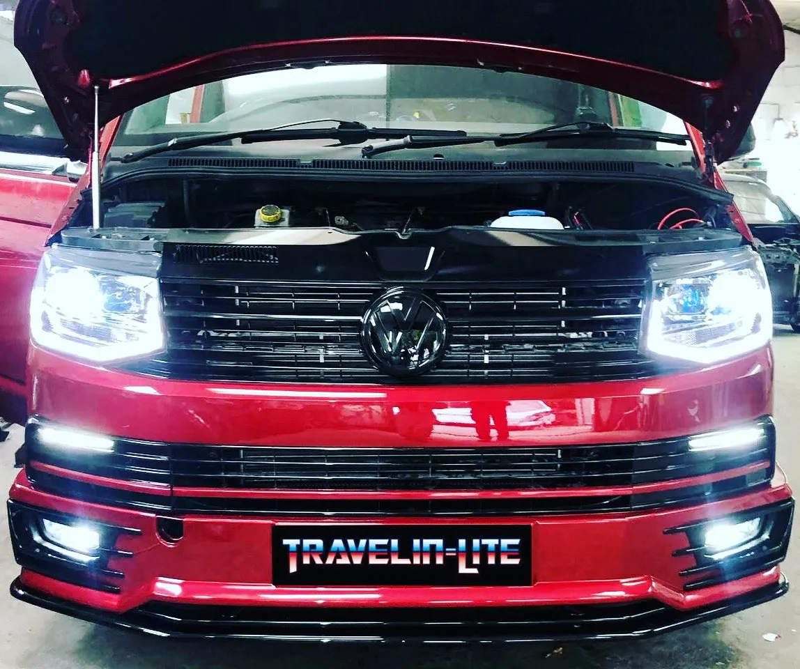 T6 LED DRL Headlights V3 Black Edition With LED 6000k Dipped / Full Beam Bulbs