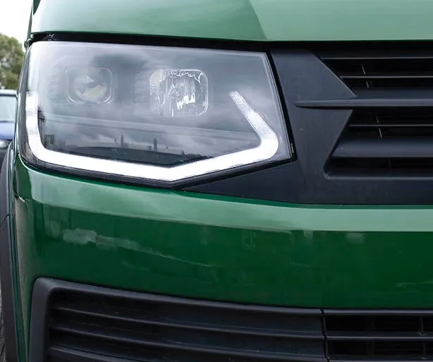 T6 LED DRL Headlights V3 Black Edition With LED 6000k Dipped / Full Beam Bulbs