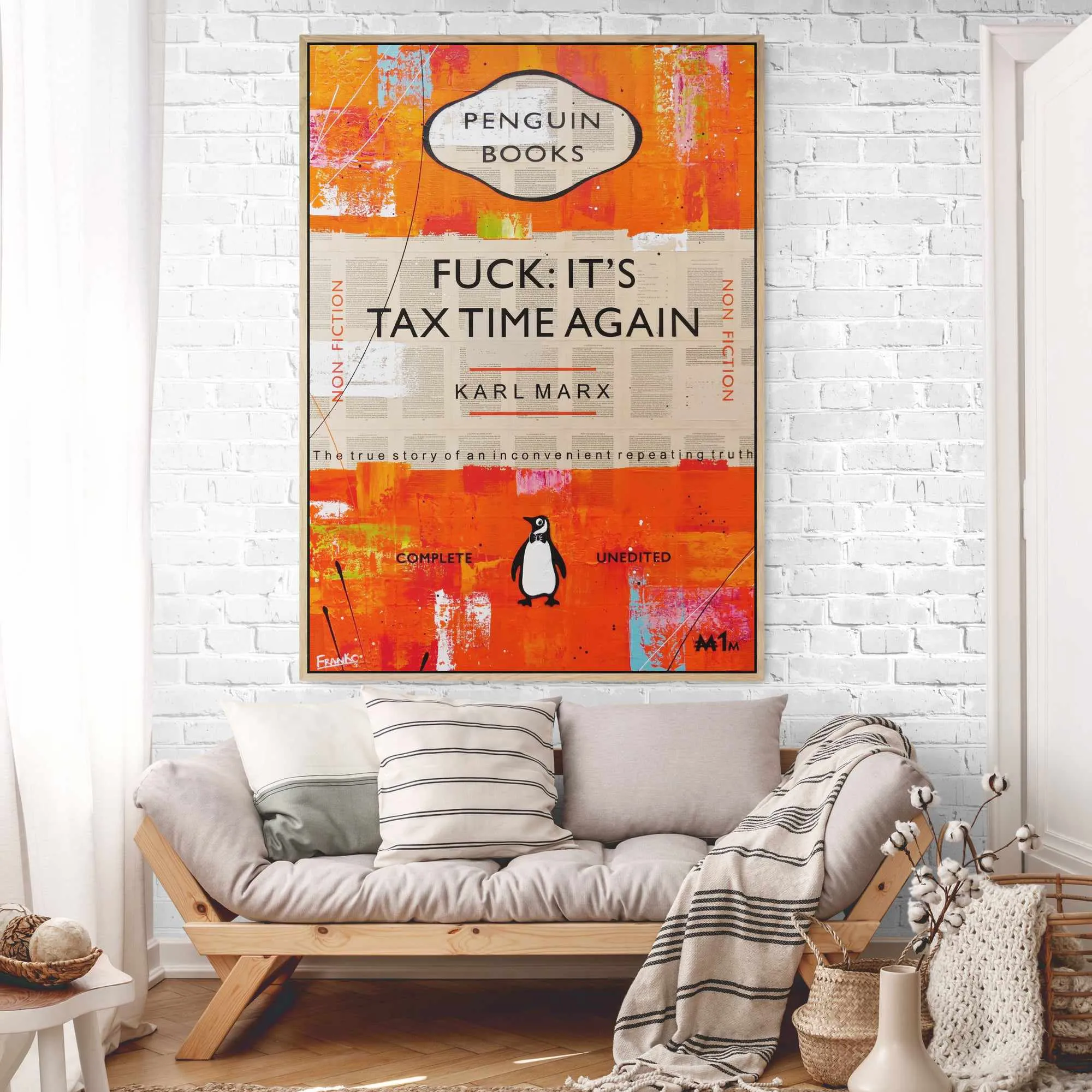 Taxation 140cm x 100cm Tax Time Urban Pop Book Club Painting (SOLD)