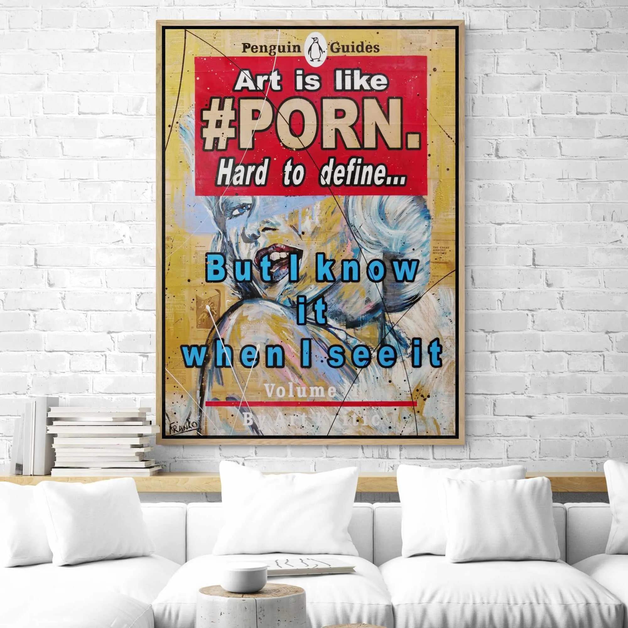 The Definitive Art Guide 140cm x 100cm Art Is Like Porn Urban Pop Book Club Painting (SOLD)