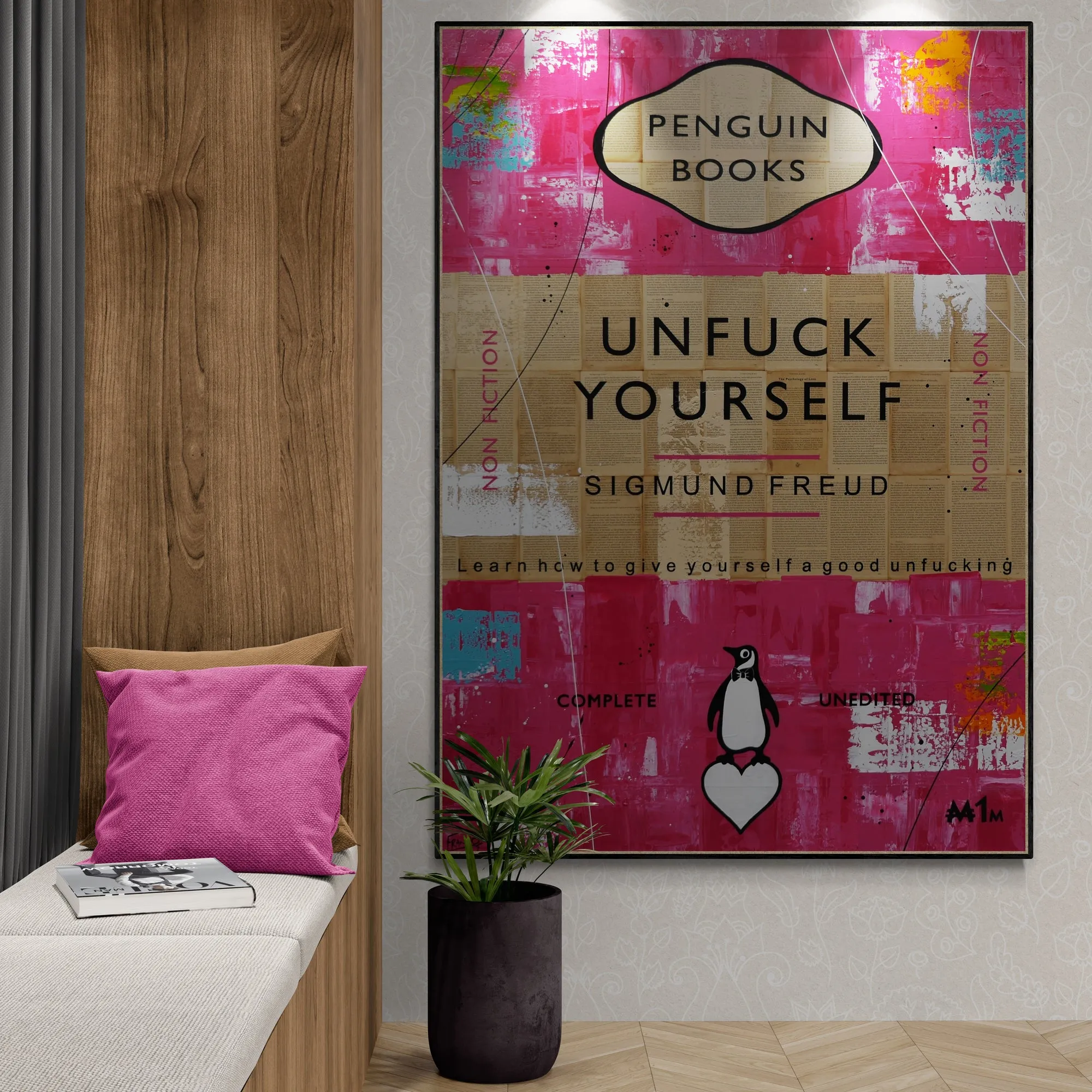 The Freud Method 140cm x 100cm Urban Pop Book Club Painting (SOLD)