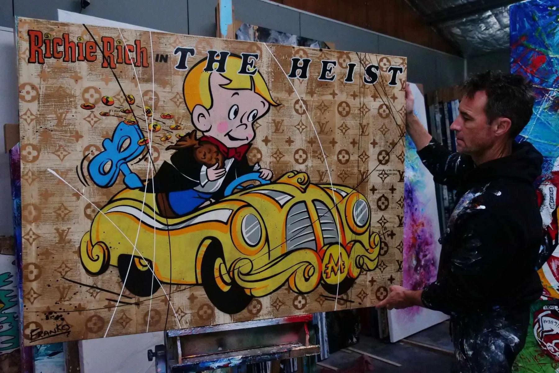 The Heist 140cm x 100cm Richie Rich Urban Pop Book Club Painting (SOLD)