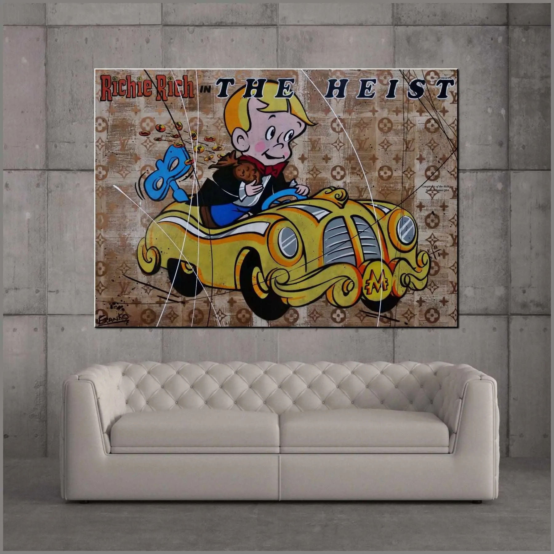 The Heist 140cm x 100cm Richie Rich Urban Pop Book Club Painting (SOLD)