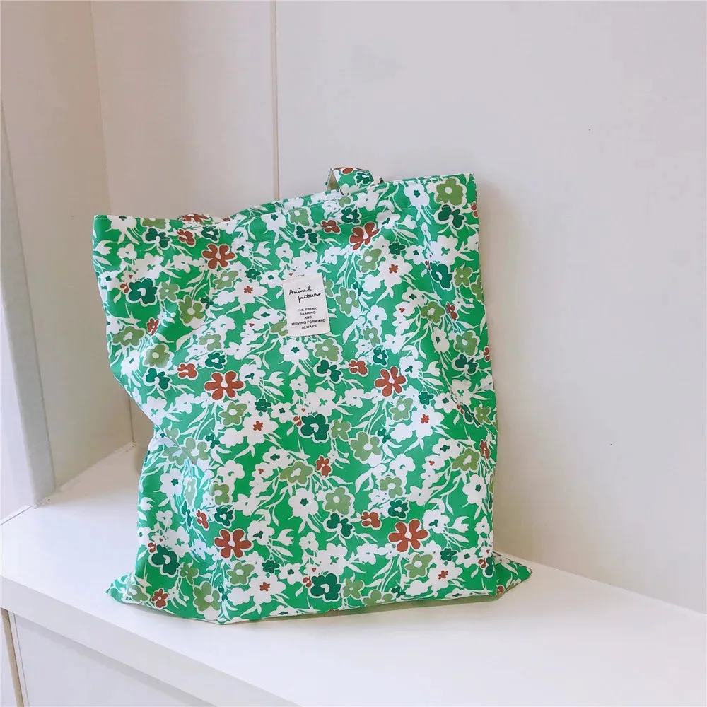 UAKISS  -  Bags for Women New Canvas Floral Shoulder Bag Large Capacity Printed Shopping Bag Female Fashion Casual Open Handbag