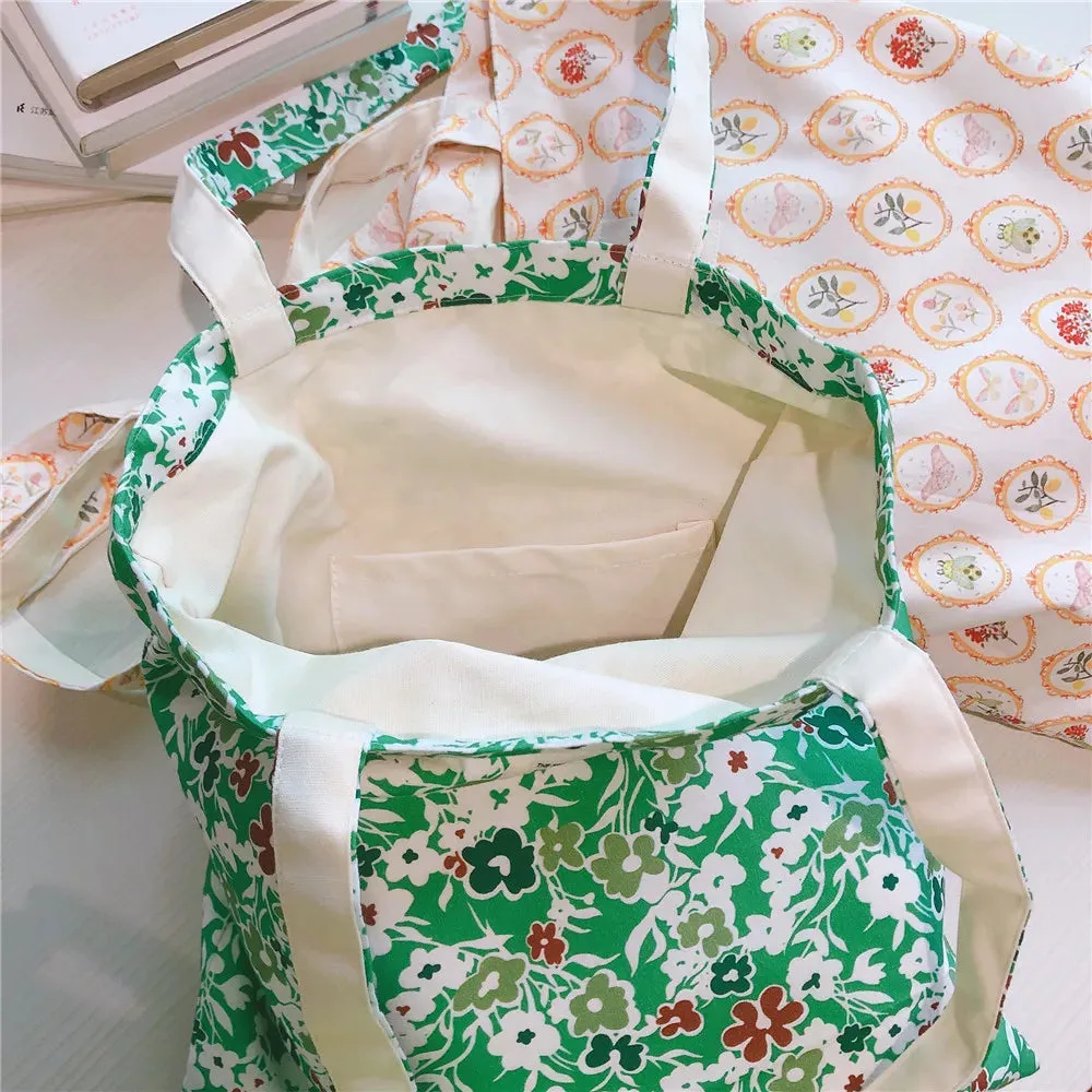 UAKISS  -  Bags for Women New Canvas Floral Shoulder Bag Large Capacity Printed Shopping Bag Female Fashion Casual Open Handbag