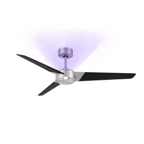Ultra 54 Inch Nickel and Black UV-C Smart Ceiling Fan with Remote