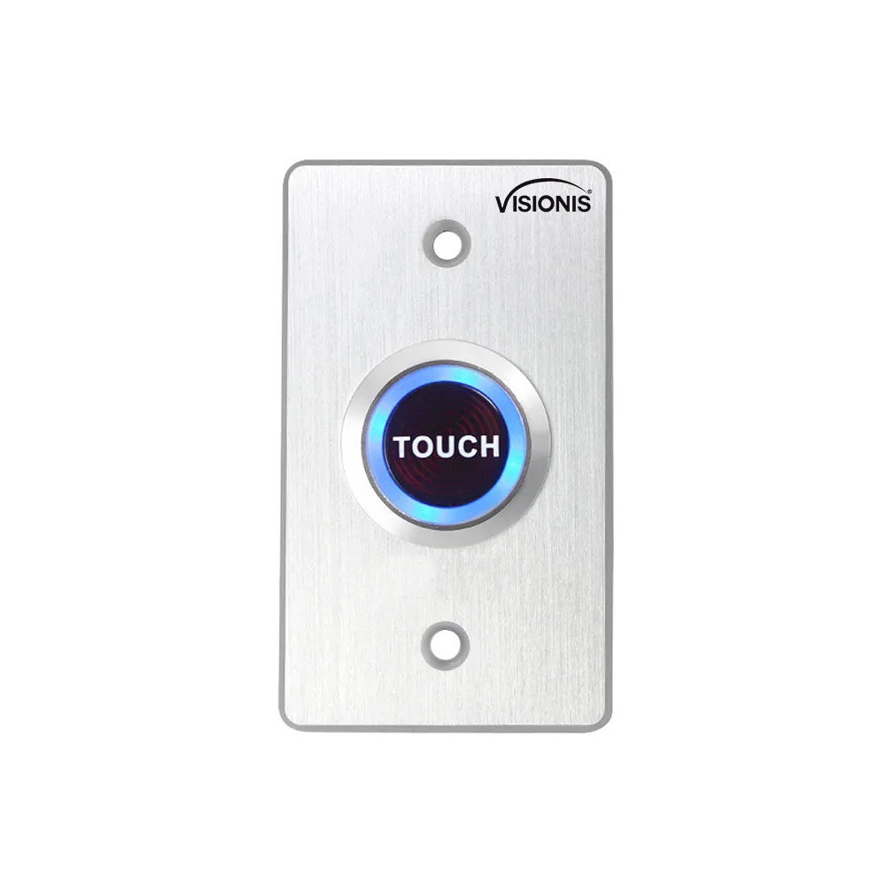 Visionis VIS-7005 - Indoor Ultra Thin Push   Touch To Exit Button For Door Access Control With LED Light NC COM and NO Outputs