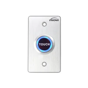 Visionis VIS-7005 - Indoor Ultra Thin Push   Touch To Exit Button For Door Access Control With LED Light NC COM and NO Outputs
