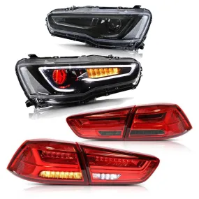 VLAND Demon Eye Headlights and Taillights For Mitsubishi Lancer EVO X 2008-2018
