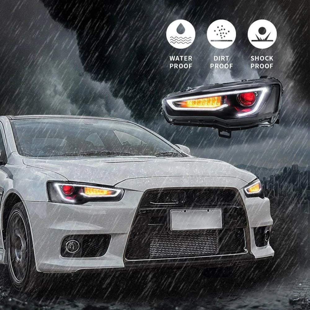 VLAND Demon Eye Headlights and Taillights For Mitsubishi Lancer EVO X 2008-2018