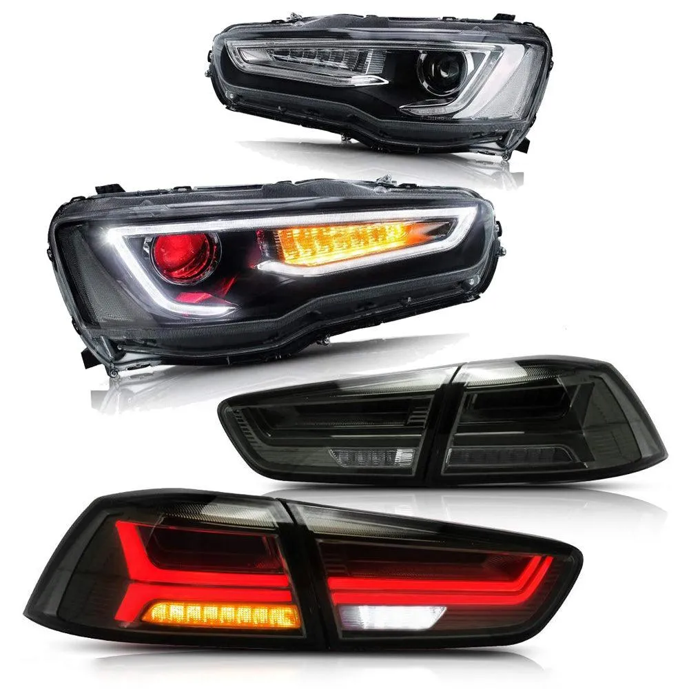 VLAND Demon Eye Headlights and Taillights For Mitsubishi Lancer EVO X 2008-2018