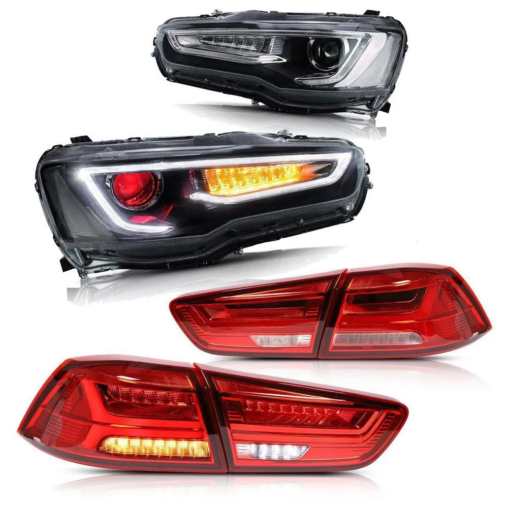 VLAND Demon Eye Headlights and Taillights For Mitsubishi Lancer EVO X 2008-2018