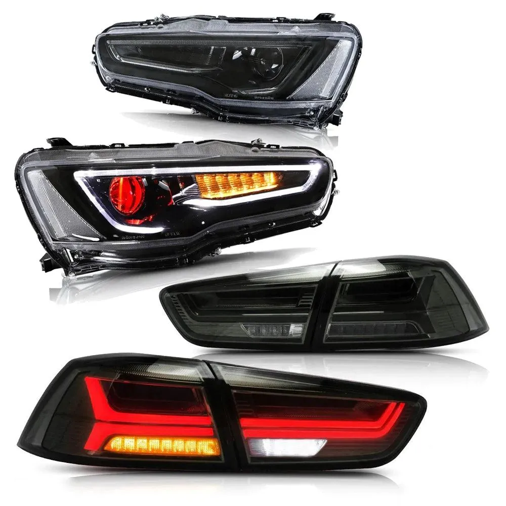 VLAND Demon Eye Headlights and Taillights For Mitsubishi Lancer EVO X 2008-2018