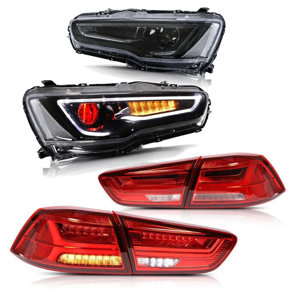 VLAND Demon Eye Headlights and Taillights For Mitsubishi Lancer EVO X 2008-2018