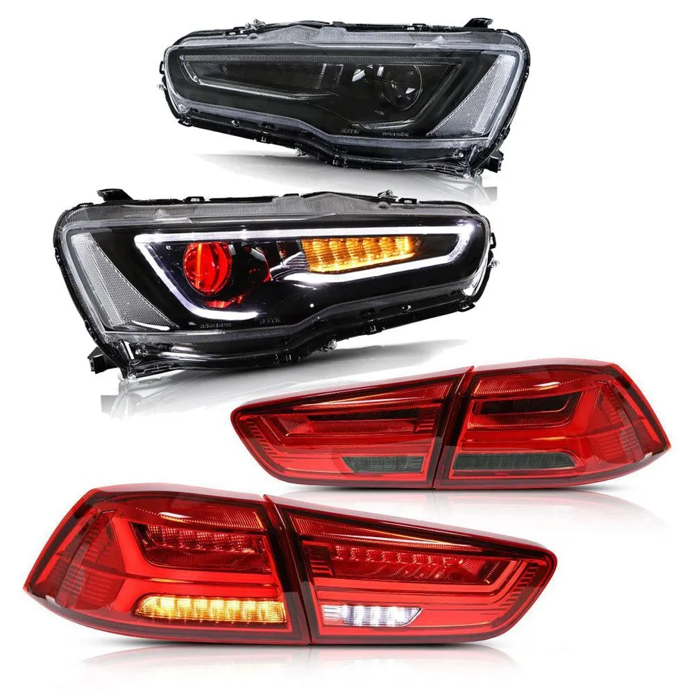 VLAND Demon Eye Headlights and Taillights For Mitsubishi Lancer EVO X 2008-2018