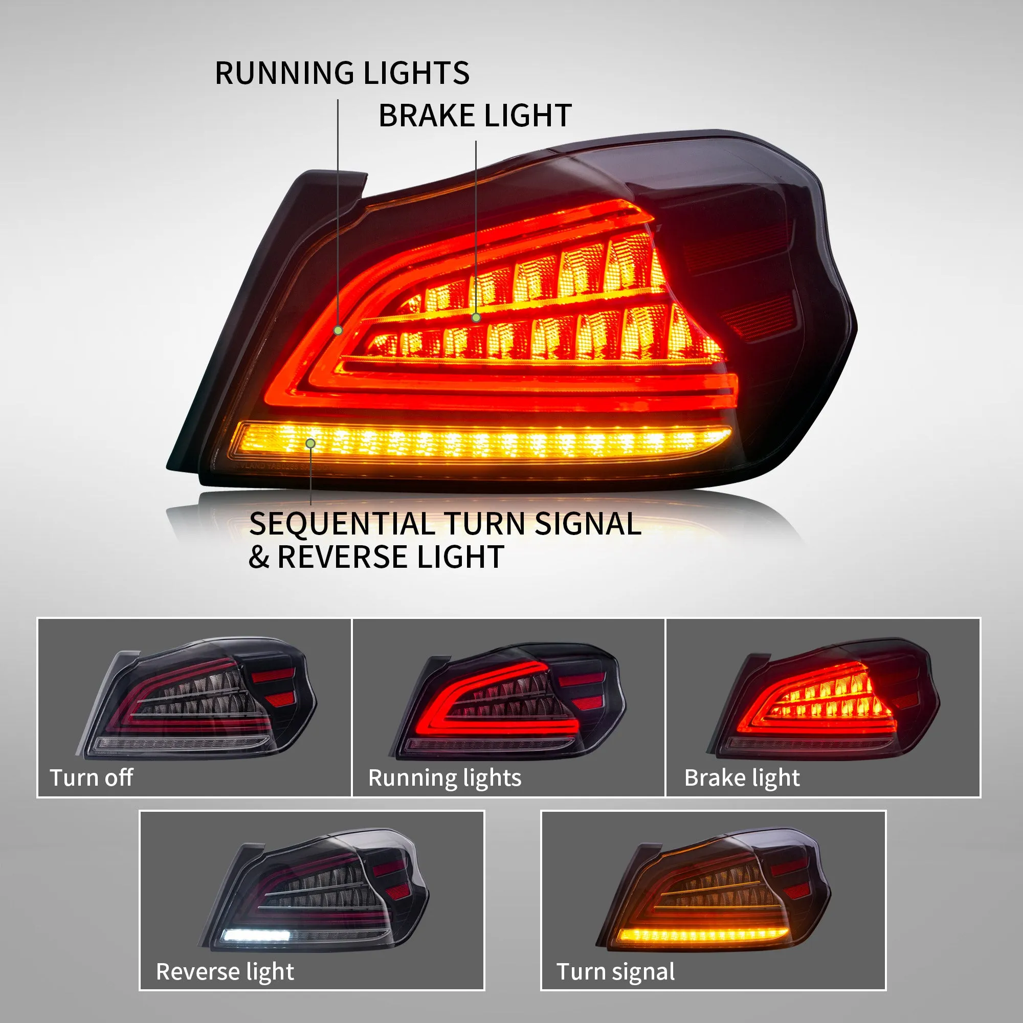 VLAND Full LED Headlights and Taillights For Subaru WRX / WRX STI 2015-2021