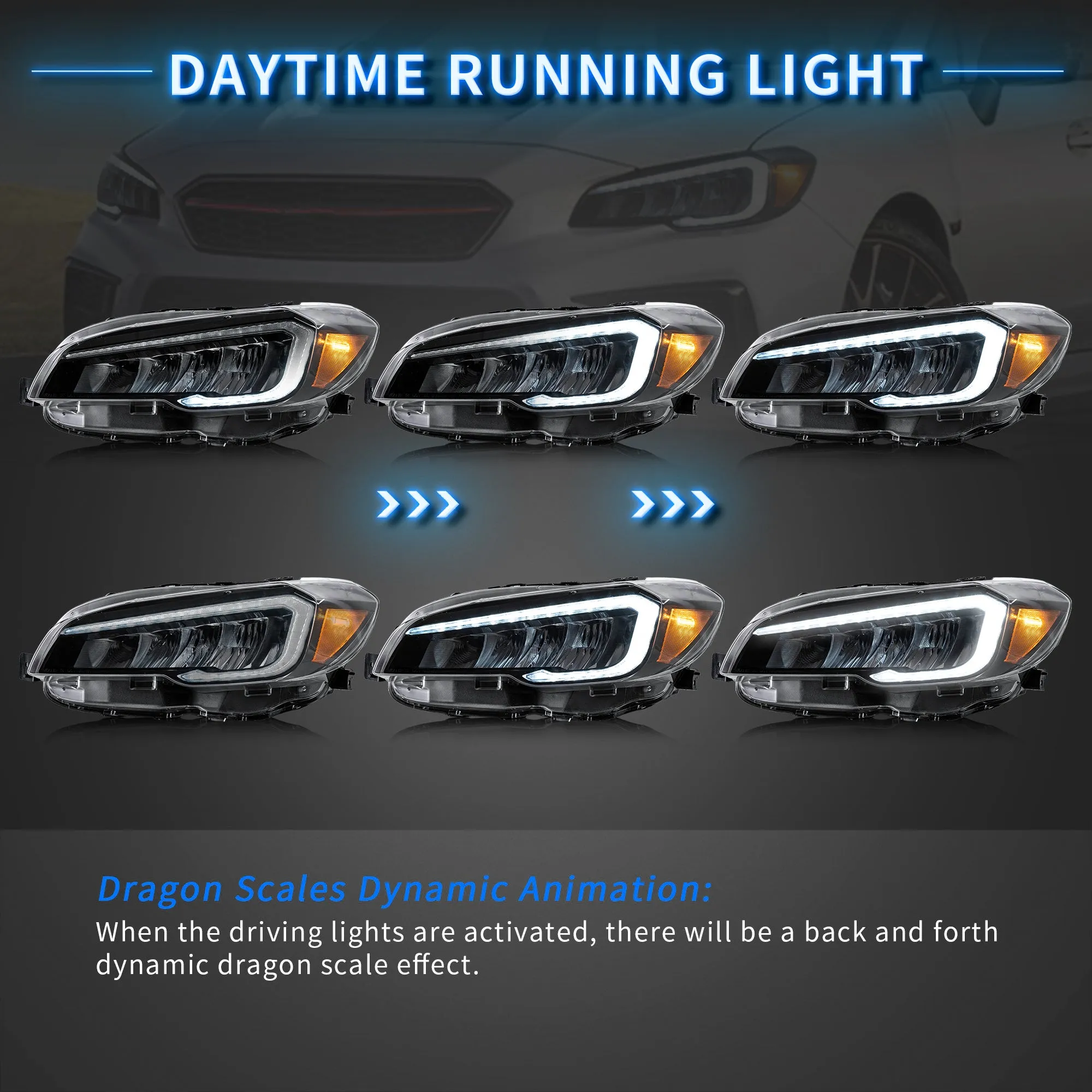 VLAND Full LED Headlights and Taillights For Subaru WRX / WRX STI 2015-2021