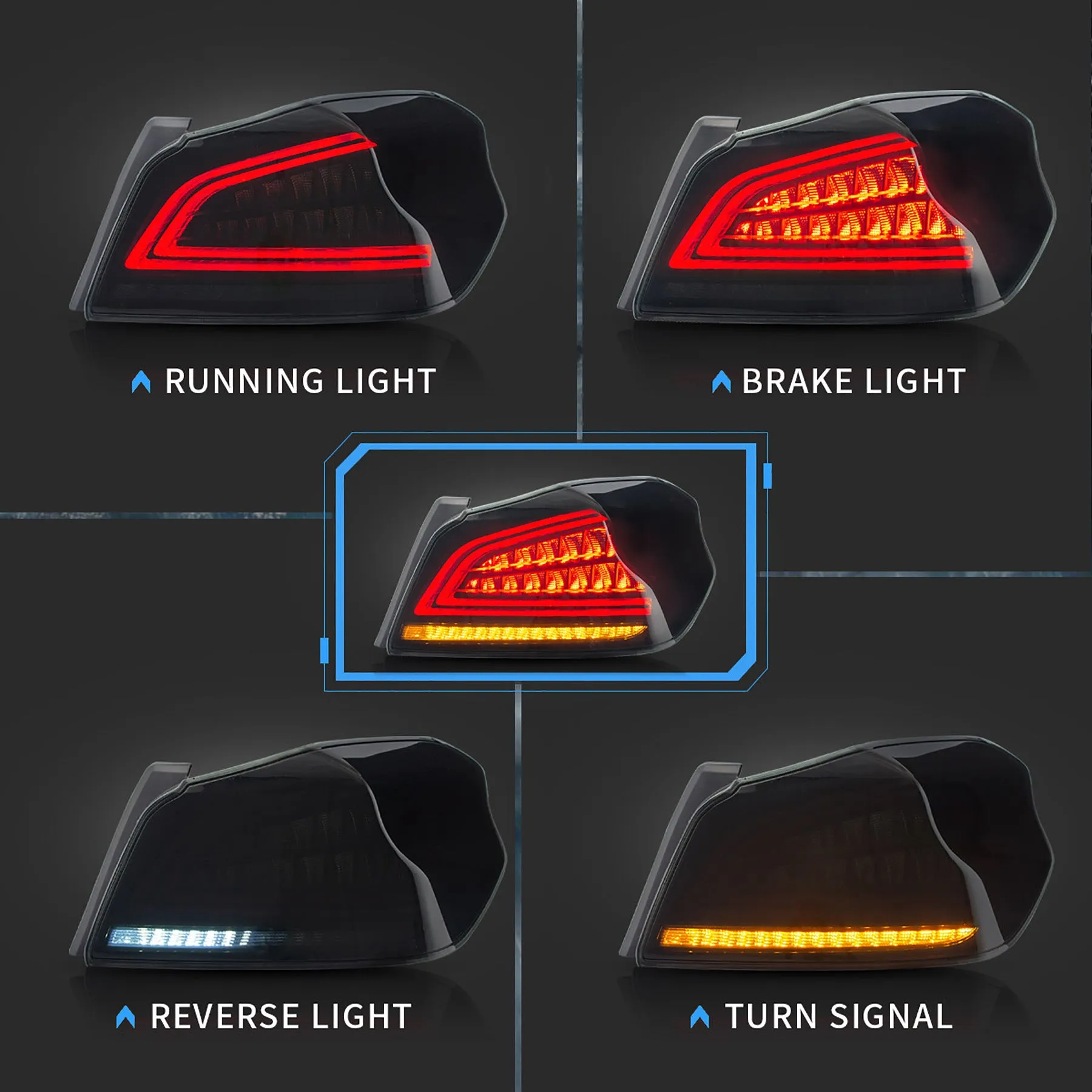 VLAND Full LED Headlights and Taillights For Subaru WRX / WRX STI 2015-2021