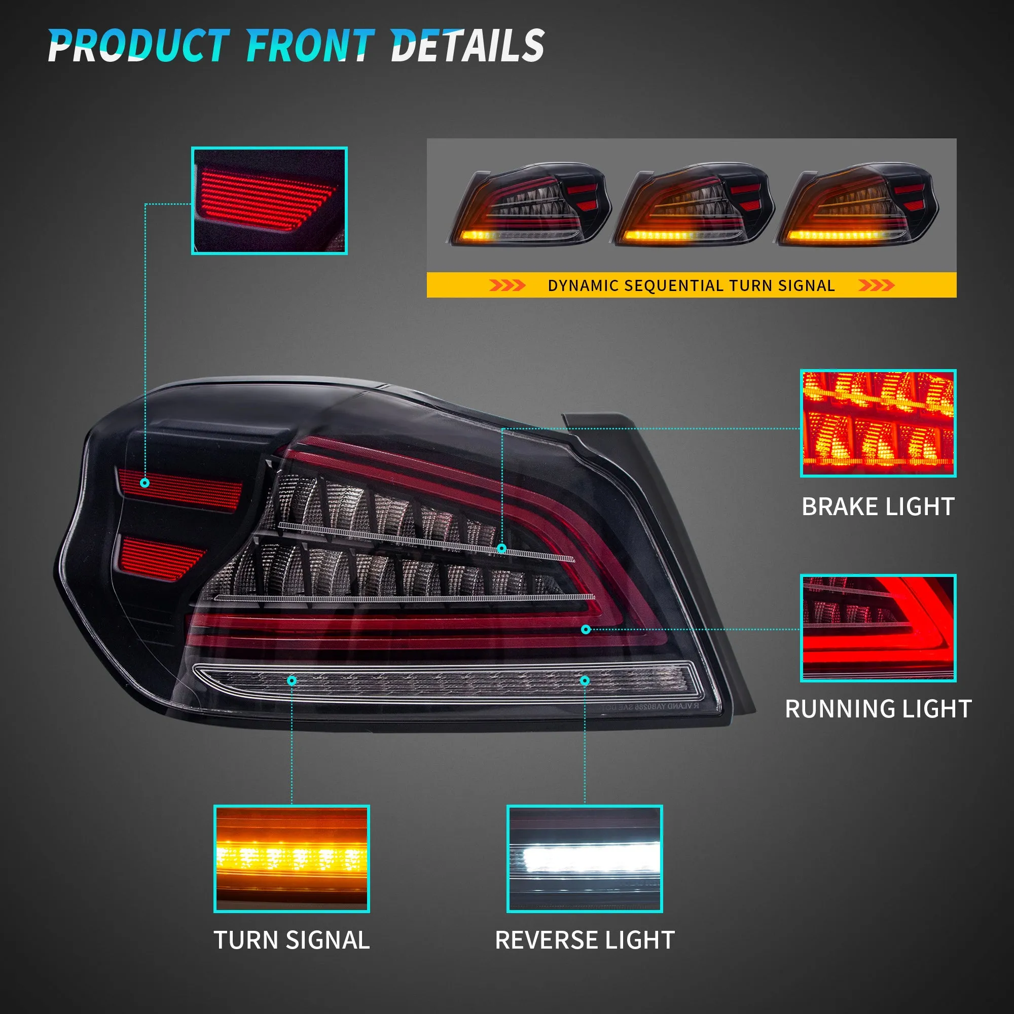 VLAND Full LED Headlights and Taillights For Subaru WRX / WRX STI 2015-2021