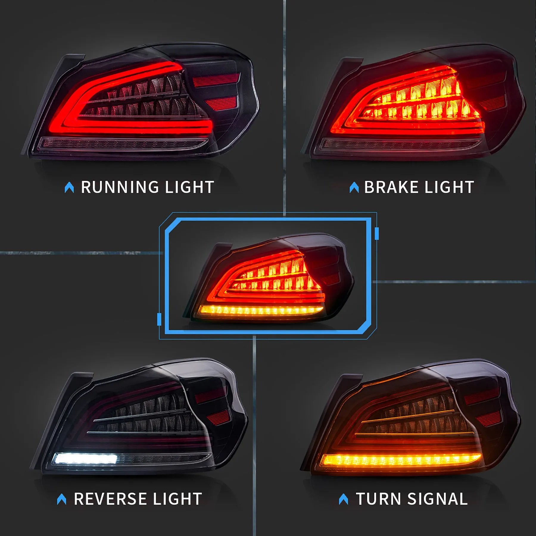 VLAND Full LED Headlights and Taillights For Subaru WRX / WRX STI 2015-2021
