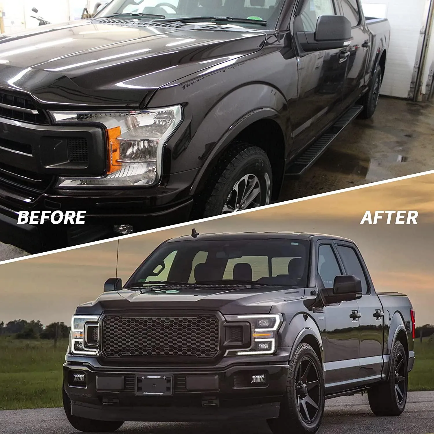 VLAND Full LED Headlights For Ford F-150 2018-2020 With Start up Animation