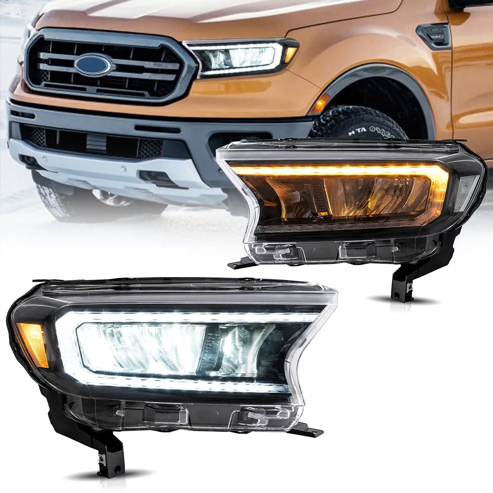VLAND Full LED Headlights For Ford Ranger T6 Raptor & Wildtrak 2019-2022 (Fits For US Version)